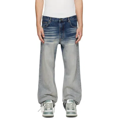 Off-white Blue Half Arrow Slim Relax Jeans