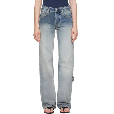 Off-white Blue Indust Susy Jeans In Ombre Blue Ombre Blu