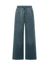 Off-white Blue Loose Drawstring Pants In Blue