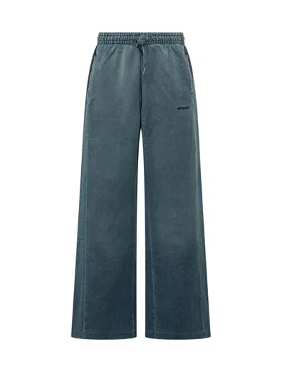 OFF-WHITE MEN BLUE LOOSE DRAWSTRING PANTS, 30 LUXURY PANTS FOR MEN DARVEYS