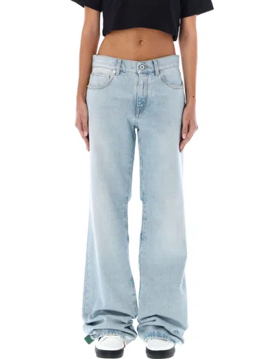 Off-white Blue Loose Low Rise Jeans