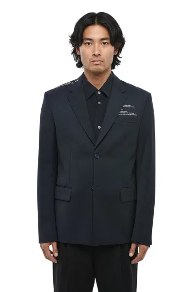 Off-white Blue Notched Lapel Blazer