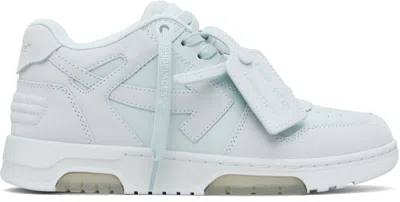 Off-white Blue 'out Of Office' Calf & Suede Sneakers In White