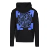 Off-white Blue Pattern Hooded Jacket Black