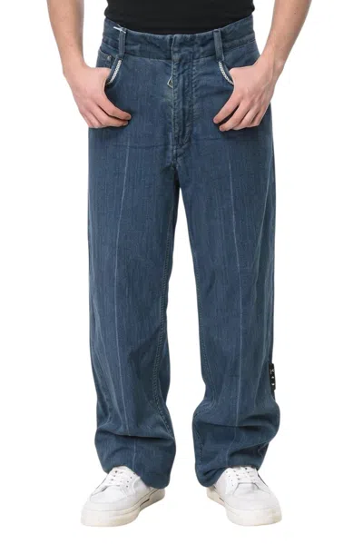 Off-white Blue Relaxed Mid Rise Jeans