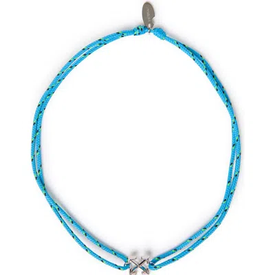 Off-white Blue Rope Necklace With Arrow