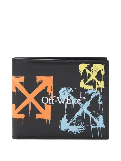 Off-white Bookish Arrow Spray Bi-fold Wallet In Blue