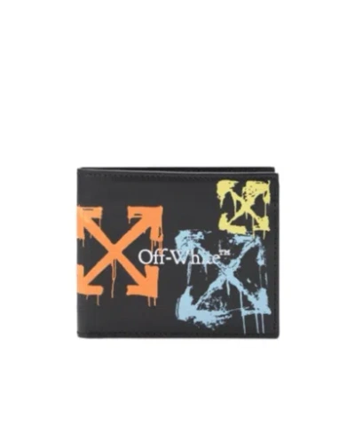 Off-white Bookish Arrow Spray Bi-fold Wallet In Black