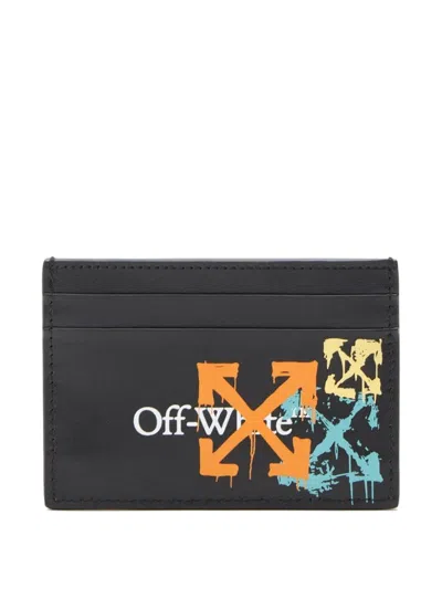 Off-white Bookish Arrow Spray Card Case In Blue