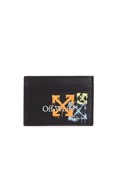 Off-white Bookish Arrow Spray Card Case In Black