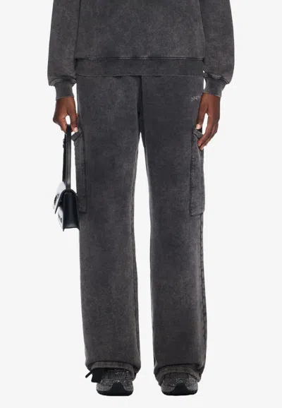Off-white Bookish Cargo Faded Track Pants In Gray