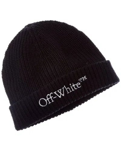 Off-white ™ Bookish Classic Wool Beanie In Black