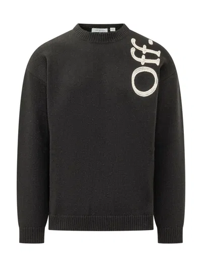 Off-white Bookish Crewneck Sweater In Black