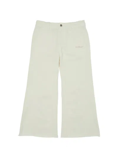 Off-white Kids'  Girls Bookish Diag Denim Jeans In Neutral