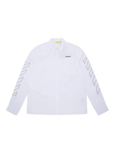Off-white Kids' Bookish Diagemb Shirt Long Sleeves In White