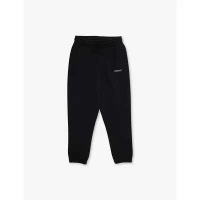 OFF-WHITE BLACK BOOKISH DIAGONAL COTTON-JERSEY JOGGING BOTTOMS 4-