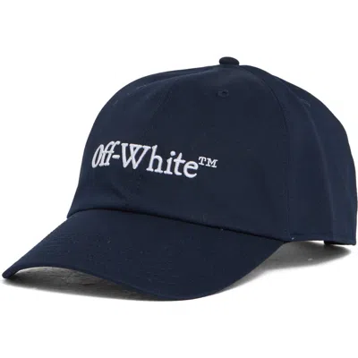 Off-white Bookish Embroidered Curved Brim Baseball Cap In Blue