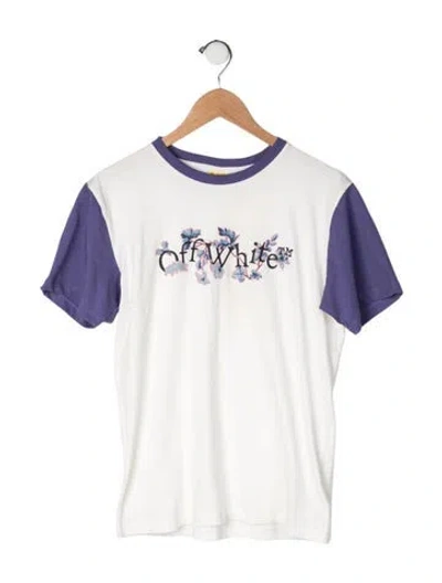 Pre-owned Off-white Kids' Bookish Flower Logo T-shirt W/ Tags In White