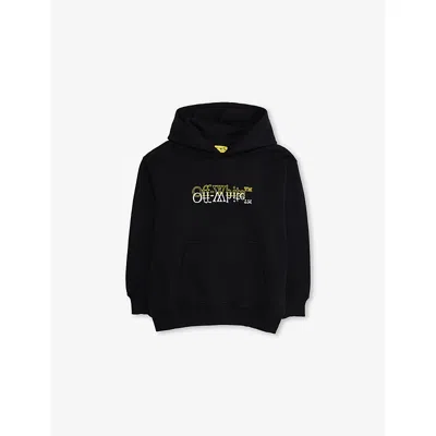 Off-white Kids' Bookish Graphic-print Hoody 4-12+ In Black