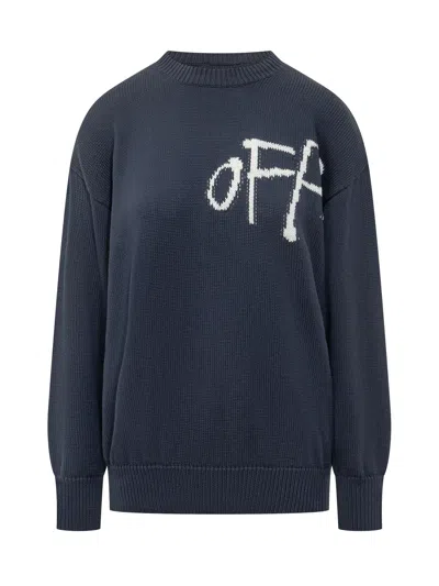 Off-white Bookish Knitwear For Ss26 In Blue