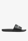 Off-white Bookish Open Toe Slip-on Slides In Black