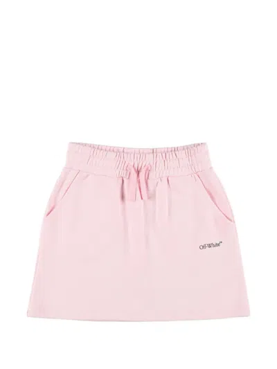 Off-white Kids' Bookish Logo-print Skirt In Pink