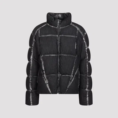 Off-white Bookish Racing Cotton Puffer Jacket For Men In Black