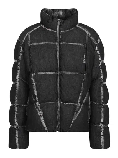 Off-white Bookish Racing Cotton Puffer Jacket For Men In Black