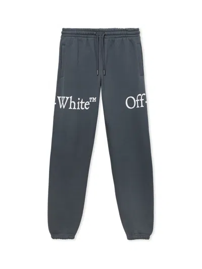 Off-white Bookish Scarf Cuffed Sweatpants In Dark Slate