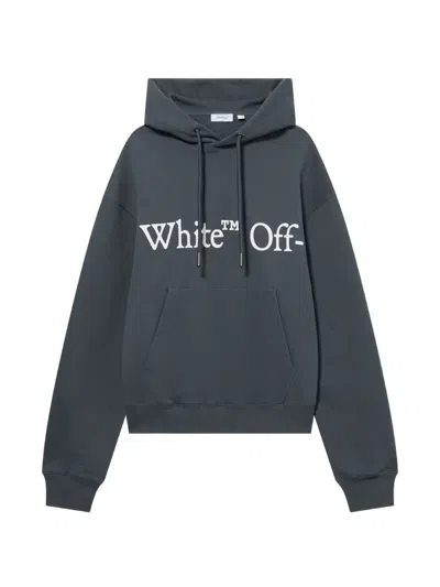 Off-white Bookish Scarf Hoodie In Gray