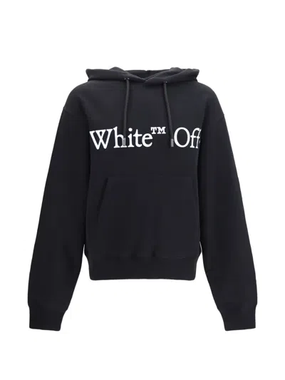Off-white Bookish Scarf Logo-print Hoodie In Black