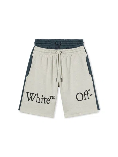 Off-white Bookish Scarf Overlap Skate Sweatshorts In Multi