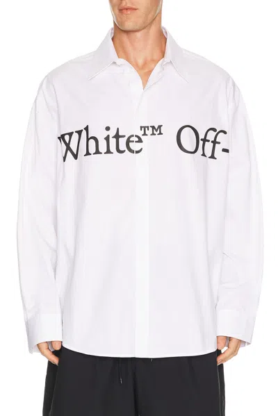 Off-white Bookish Scarf Poplin Overshirt In White