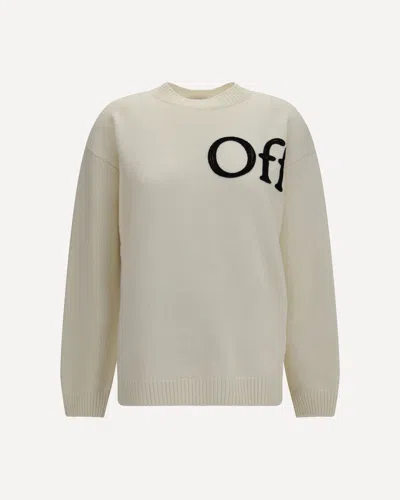 Off-white Bookish Shared Crewneck Sweater In Cream