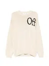 Off-white Bookish Shared Knit Crewneck Sweater With Jacquard Logo In Multi