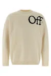 Off-white Ribbed Collar And Cuffs Knit Sweater In Multi