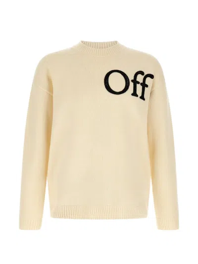 Off-white Off White Logo Crew Neck Sweater In Neutral