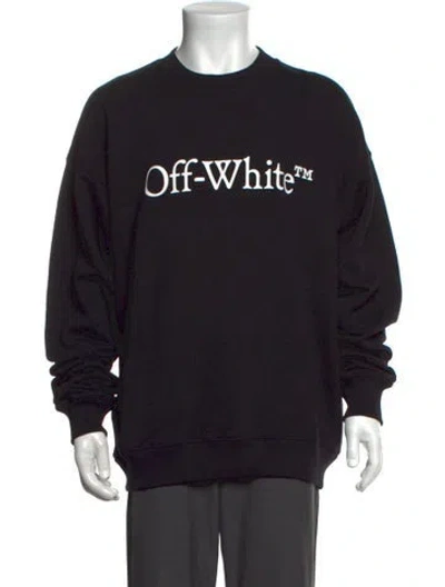 Pre-owned Off-white Bookish Skate Crewneck Graphic Print Sweatshirt W/ Tags In Black/blue/white