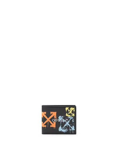Off-white Bookish Spray Arrow Bifold Wallet In Black