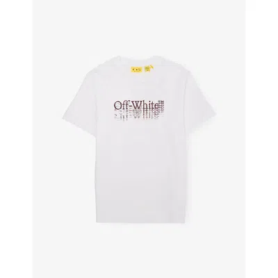 Off-white Kids' Bookish Stamp Logo-print Cotton-jersey T-shirt 6-10 Years Whit In White