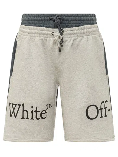 Off-white Bookish Sweatshorts In Dark Slate