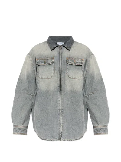 Off-white Bookish Workwear Denim Overshirt In Blue