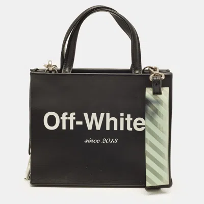 Pre-owned Off-white Box Mini Black Leather Tote