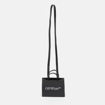 Pre-owned Off-white Box Mini Black Patent Leather Bag