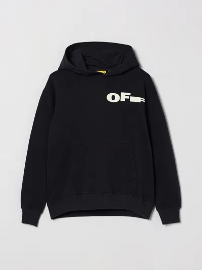 OFF-WHITE BOY'S COTTON HOODIE WITH KANGAROO POCKET,I53692009