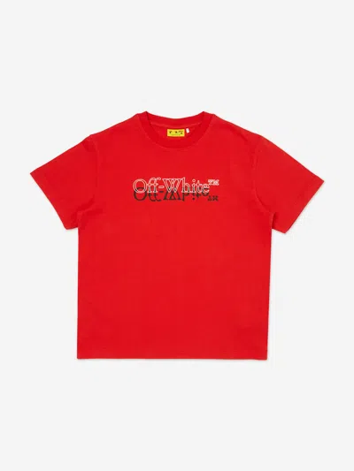 Off-white Babies'  Boys Big Bookish Double T-shirt In Red