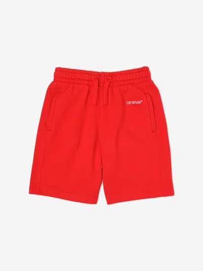 Off-white Kids'  Boys Bookish Diag Sweatshorts In Red