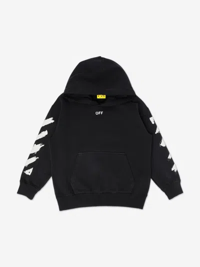 Off-white Kids'  Boys Diag Paint Hoodie In Black