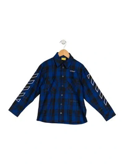 Pre-owned Off-white Kids' Boys Flannel Shirt In Blue