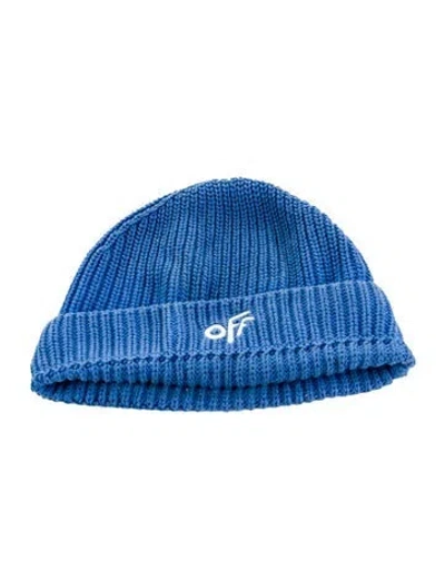 Pre-owned Off-white Kids' Boys Knit Beanie In Blue
